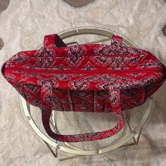 Vera Bradley Red and Pink Patterned Large Duffel Bag - Picture 9 of 13